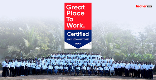 fischer India Recognized as a Great Place to Work for 2026-27, for the 4th Year in a Row